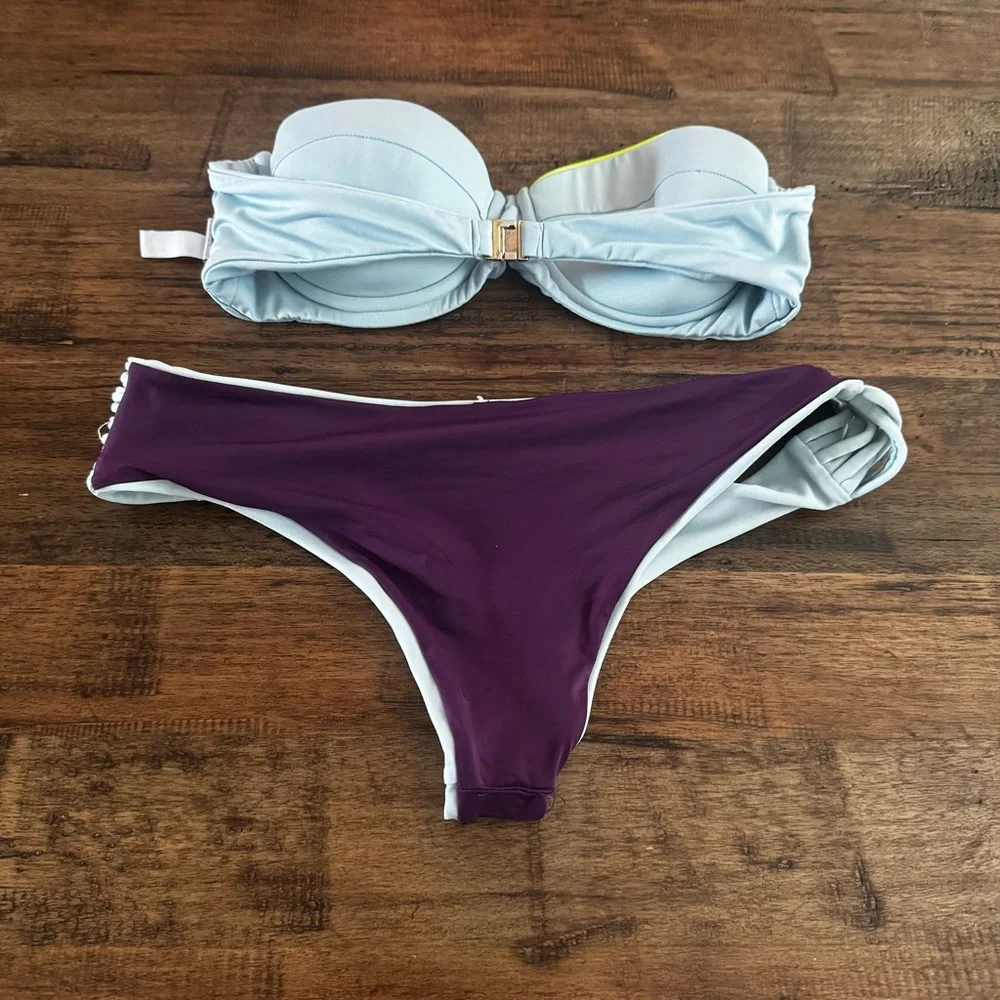 Zinke Bikini Top Small Neon Trim‎ + Bikini Bottoms Small Set